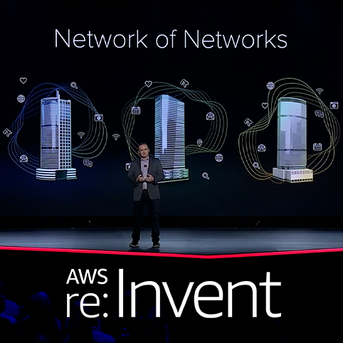 aws re:invent keynote speech with marc rouanne tile graphic