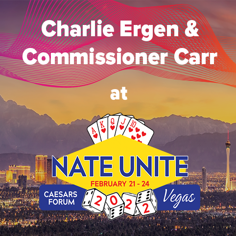 NATE Unite tile graphic - charlie ergen & commissioner carr panel